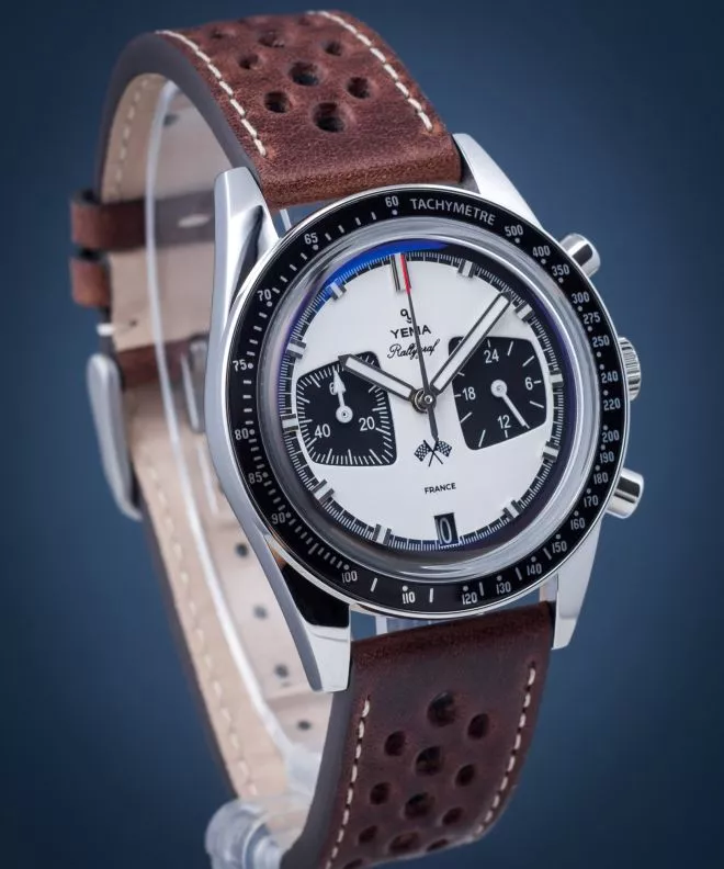 Yema Rallygraf Panda Leather Férfi Karóra YMHF1572-BU
