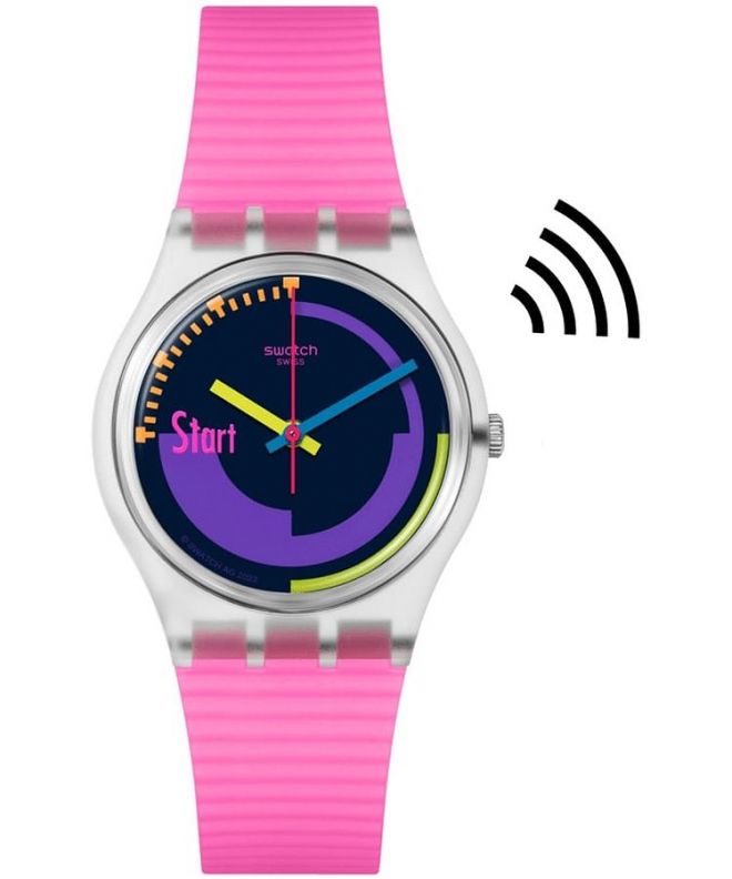 Swatch Neon Pink Podium Pay! unisex karóra