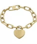 Fossil Harlow Linear Texture Heart karkötő