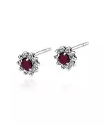 Bonore - Fehér Arany 585 - Rubin 0,15 ct fülbevalók