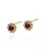 Bonore - Arany 585 - Rubin 0,15 ct fülbevalók