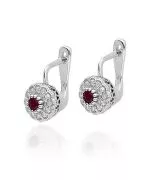 Bonore - Fehér Arany 585 - Rubin 0,15 ct fülbevalók