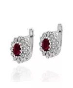 Bonore - Fehér Arany 585 - Rubin 0,6 ct fülbevalók