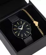 BOWA Praha Black-Gold Mesh 38 Gift Set női karóra
