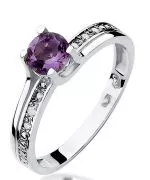 Bonore - Fehér Arany 585 - Ametiszt 0,5 ct gyűrű