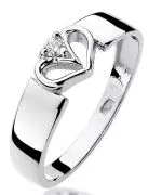 Bonore - Fehér Arany 585 - Gyémánt 0,04 ct gyűrű