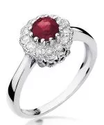 Bonore - Fehér Arany 585 - Rubin 0,6 ct gyűrű