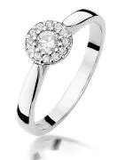 Bonore - Fehér Arany 585 - Gyémánt 0,12 ct gyűrű