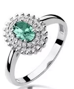 Bonore - Fehér Arany 585 - Smaragd 0,4 ct gyűrű