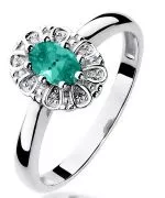 Bonore - Fehér Arany 585 - Smaragd 0,4 ct gyűrű
