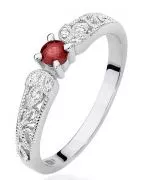 Bonore - Fehér Arany 585 - Rubin 0,1 ct gyűrű