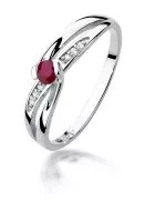 Bonore - Fehér Arany 585 - Rubin 0,15 ct gyűrű