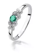 Bonore - Fehér Arany 585 - Smaragd 0,15 ct gyűrű