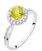 Bonore - Fehér Arany 585 - Olivin 0,9 ct gyűrű