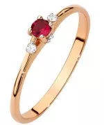Bonore - Rózsaszín Arany 585 - Rubin 0,15 ct gyűrű
