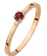 Bonore - Rózsaszín Arany 585 - Rubin 0,15 ct gyűrű