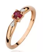 Bonore - Rózsaszín Arany 585 - Rubin 0,15 ct gyűrű