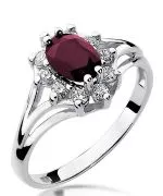 Bonore - Fehér Arany 585 - Rubin 1 ct gyűrű