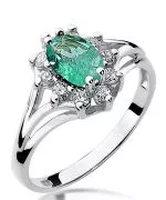 Bonore - Fehér Arany 585 - Smaragd 0,8 ct gyűrű