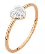 Bonore - Rózsaszín Arany 585 - Gyémánt 0,02 ct gyűrű