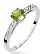 Bonore - Fehér Arany 585 - Olivin 0,6 ct gyűrű