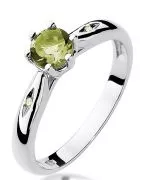 Bonore - Fehér Arany 585 - Olivin 0,6 ct gyűrű