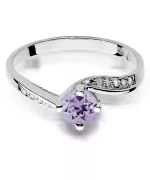 Bonore - Fehér Arany 585 - Ametiszt 0,5 ct gyűrű