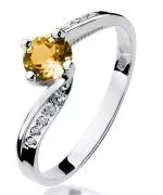 Bonore - Fehér Arany 585 - Citrin 0,5 ct gyűrű