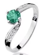 Bonore - Fehér Arany 585 - Smaragd 0,5 ct gyűrű