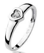 Bonore - Fehér Arany 585 - Gyémánt 0,04 ct gyűrű