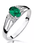 Bonore - Fehér Arany 585 - Smaragd 0,4 ct gyűrű