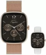 Garett Signature Flow Rose Gold Mesh SET női okosóra