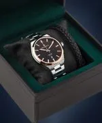 DESTELL Aries Black Silver Steel Sapphire Gift Set férfi karóra
