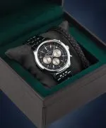 DESTELL Circinus Black Silver Steel Chrono Sapphire Gift Set férfi karóra