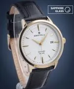 DESTELL Pictor Silver Gold Black Leather Sapphire férfi karóra