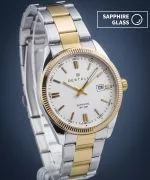 DESTELL Loup White Silver-Gold Steel Sapphire férfi karóra