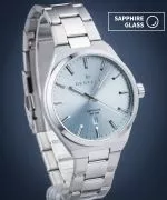 DESTELL Aries Ice Blue Silver Steel Sapphire férfi karóra