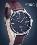 DESTELL Pictor Blue Silver Brown Leather Sapphire férfi karóra