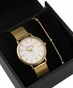 BOWA Praha Silver-Gold Mesh 38 Gift Set (óra + karkötő)