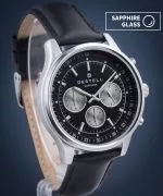 DESTELL Circinus Black Silver Leather Chronograph Sapphire férfi karóra