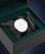 DESTELL Pictor Silver Black Leather Sapphire Gift Set férfi karóra