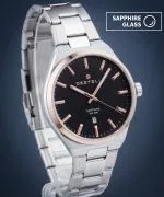 DESTELL Aries Black Silver Steel Sapphire férfi karóra