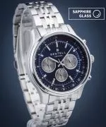 DESTELL Circinus Blue Silver Steel Chronograph Sapphire férfi karóra