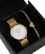 BOWA New York Petite White-Gold Mesh 34 Gift Set (óra + karkötő)