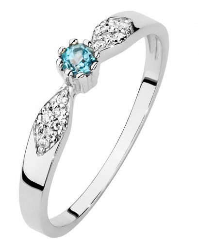 Bonore - Fehér Arany 585 - Topáz 0,15Ct ct gyűrű