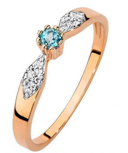 Bonore - Rózsaszín Arany 585 - Topáz 0,15Ct ct gyűrű