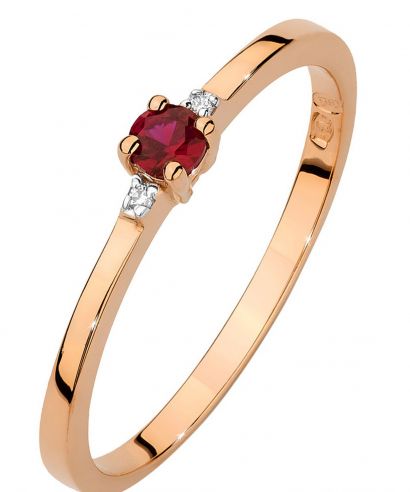 Bonore - Rózsaszín Arany 585 - Rubin 0,15 ct gyűrű