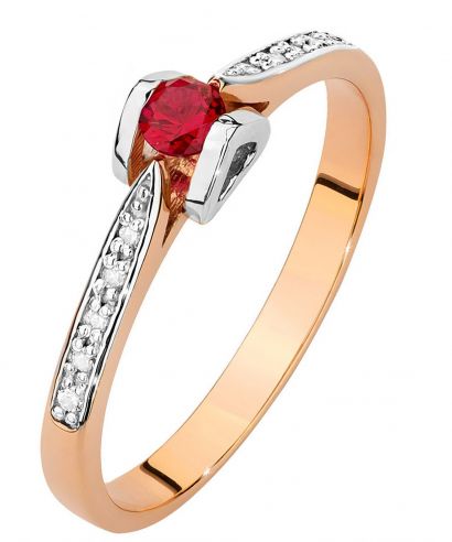 Bonore - Rózsaszín Arany 585 - Rubin 0,15 ct gyűrű