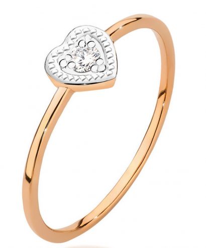 Bonore - Rózsaszín Arany 585 - Gyémánt 0,02 ct gyűrű