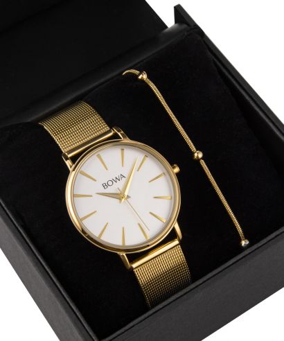 BOWA Praha Silver-Gold Mesh 38 Gift Set (óra + karkötő)